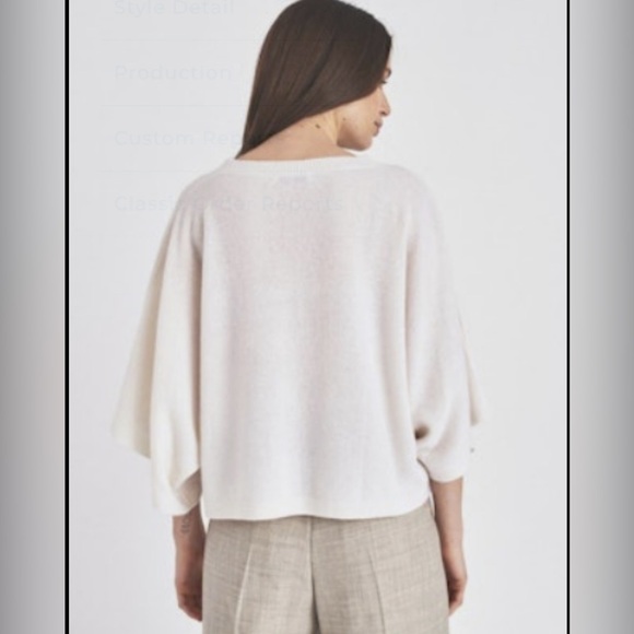 White + Warren wide sleeve cropped cashmere sweater - Picture 2 of 6